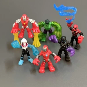 6Pcs Playskool Marvel Black Panther Hulk Spiderman Superhero Squad Action Figure - Picture 1 of 6