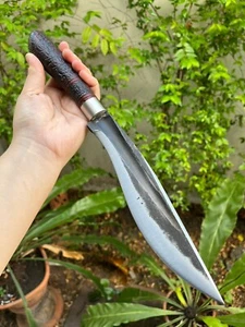 Handmade Kukri machete Thai E-Nep knife 8.3” forged blade,Rosewood carved handle - Picture 1 of 11