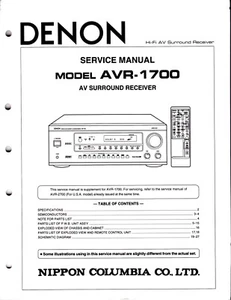 Manuale di servizio originale Denon AVR-1700 - Foto 1 di 1