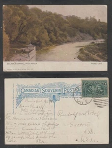 Paris Ontario Postcard Sulphur Spring Nith River Publisher Warwick Bros. Used - Bild 1 von 4