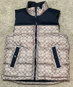 Coach Down Vest Khaki Signature CG625 Men Sz M - Picture 1 of 9
