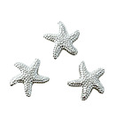 10 Tibetan Bright Silver 17mm Beaded Bump Two Sided Designer Starfish Beads