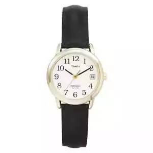Women's Timex Easy Reader Watch with Leather Strap- Gold/Black - Picture 1 of 3
