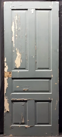 32"x79.5" Antique Vintage Old Victorian Interior SOLID Wood Wooden Door 5 Panels Cover