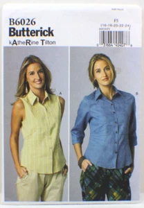 Camisa diseñada Butterick B6026 Patern - Katherine Tilton talla 18 - Imagen 1 de 3