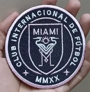 Inter Miami MLS Club Logo Iron On Patch-Sew Patch-Embroidered Patch 3.5"x3.5" - Picture 1 of 6