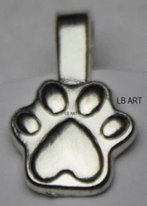 New Sealed 25 pack AANRAKU Small Silver Plated Paw Pendant Bails - Picture 1 of 11