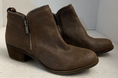 Lucky Brand Bartalino Botas Zapatos Botines al Tobillo Mujer 6.5 36.5 Marrón Cuero Cremallera Foto 1 de 4