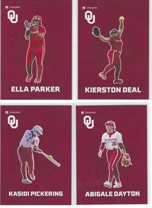 Oklahoma Sooners Softball 2025 Onit Athlete OU Fusion Red 4 Card Insert Set - Picture 1 of 1