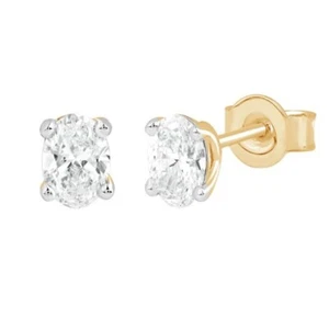0.50 CT IGI Certified VS/FG Lab Grown Diamond Solitaire Stud Earrings 925 Silver - Picture 1 of 8