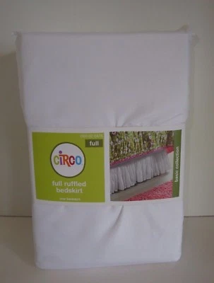 Falda de cama Circo tamaño completo blanca con volantes 14" Drop Target niños con volantes antipolvo Foto 1 de 3