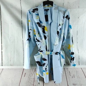 Lane Bryant Blue Floral Cardigan Robe With Belt Womens Plus Size 22/24 NWT $90 - Picture 1 of 15