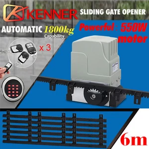 Sliding Electric Gate Opener 1800KG Automatic Motor Remote Kit Keypad 6M Track - Picture 1 of 10