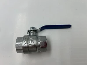 1-1/4" FNPT 600 Chrome Brass Ball Valve Inline 2332 CGA 3.16 125G 5G1/2G 600 WOG - Picture 1 of 9