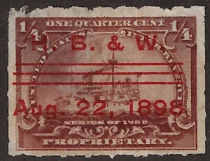 RB21 Revenue Proprietary with SON Red Printed Cancel H.B.&W. - Bild 1 von 1