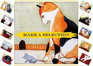 SWEET PLAYFUL CAT KITTEN WORDS SAYINGS FABRIC PANEL SETS (MAKE A SELECTION) - Picture 1 of 6