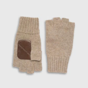 Men's, Fingerless Glove with Leather Palm, Oatmeal - Bild 1 von 1