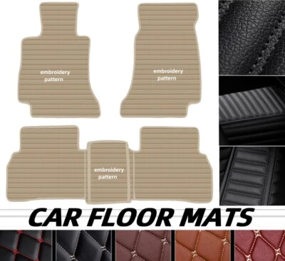 For Pontiac Car Floor Mats Liner PU Leather All Weather Carpet Custom Waterproof Foto 1 de 4
