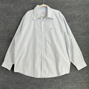 Brooks Brothers Original Polo Button Up Shirt Mens XXL Blue Striped Oxford EUC - Picture 1 of 9