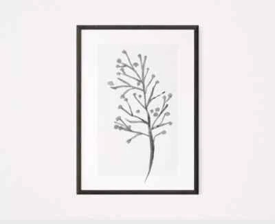 Arte de pared botánico monocromático floral acuarela - decoración mínima para el hogar Foto 1 de 4