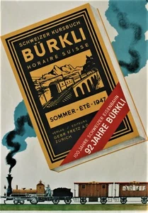 Original vintage poster SWISS RAILWAYS BURKLI TIME TABLE 1947 - Picture 1 of 1