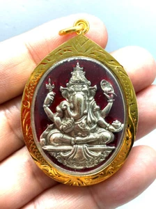 Thai Amulet Buddha Pendant 22K Gold Lord Ganesh Elephant Hindu God Success Luck2 - Picture 1 of 5