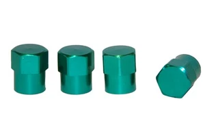 4 x TAPAS DE CUBIERTA DE POLVO DE VÁLVULA DE NEUMÁTICO HEXADECIMAL VERDE COCHE MOTO BICICLETA FURGONETA - Imagen 1 de 1