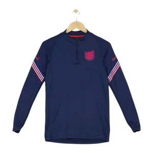 Felpa Nike England 1/4 Zip Uomo Taglia S Blu Top Elasticizzata Fitness - Foto 1 di 15