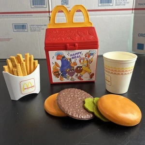 MCDONALD'S 1989 Fisher Price QUAKER OATS Vintage Happy Meal Lunch Box con Play Foods - Foto 1 di 24