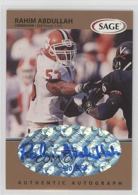 1999 SAGE Авто Бронза /650 Рахим Абдулла #A1 Новичок с автографом RC - Изображение 1 из 2