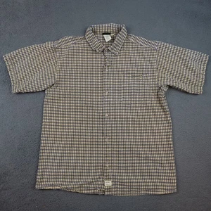 Camicia Gramicci vintage uomo grande gialla Seersucker a quadri con bottoni USA anni 90 - Foto 1 di 9