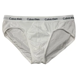 Calzoncillo de cadera elástico Calvin Klein para hombre talla XL blanco con logotipo frontal de mosca cintura - Imagen 1 de 2