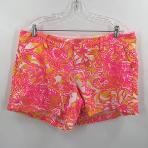 Pantalones Cortos Lilly Pulitzer Callahan Sunshine Yellow Sea Be Seen Rosa Naranja Talla 16 - Imagen 1 de 7