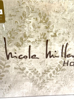 NICOLE MILLER Gold Branch Medallion KING 3 pc Duvet Cover and Shams Set - Image 1 of 4