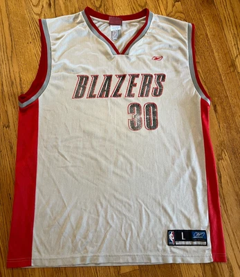 VTG Reebok Portland Trailblazers Rasheed Wallace #3 NBA White Jersey Large WORN - Image 1 of 4