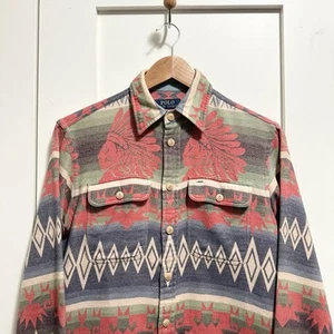 Polo Ralph Lauren Southwestern Chief Print Flannel Shirt Aztec RRL Size XS/S - Picture 1 of 10