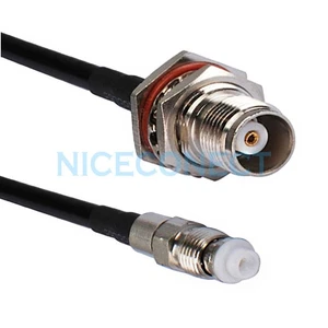 1M FME Female to TNC Female Bulkhead Antenna Extension Pigtail RG58 Coax Cable - Picture 1 of 3