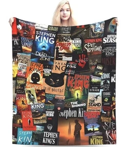 NUEVA Manta Stephen King Colección de Terror Libros Novelas Lanzamiento Vellón 60 X 50 - Imagen 1 de 4