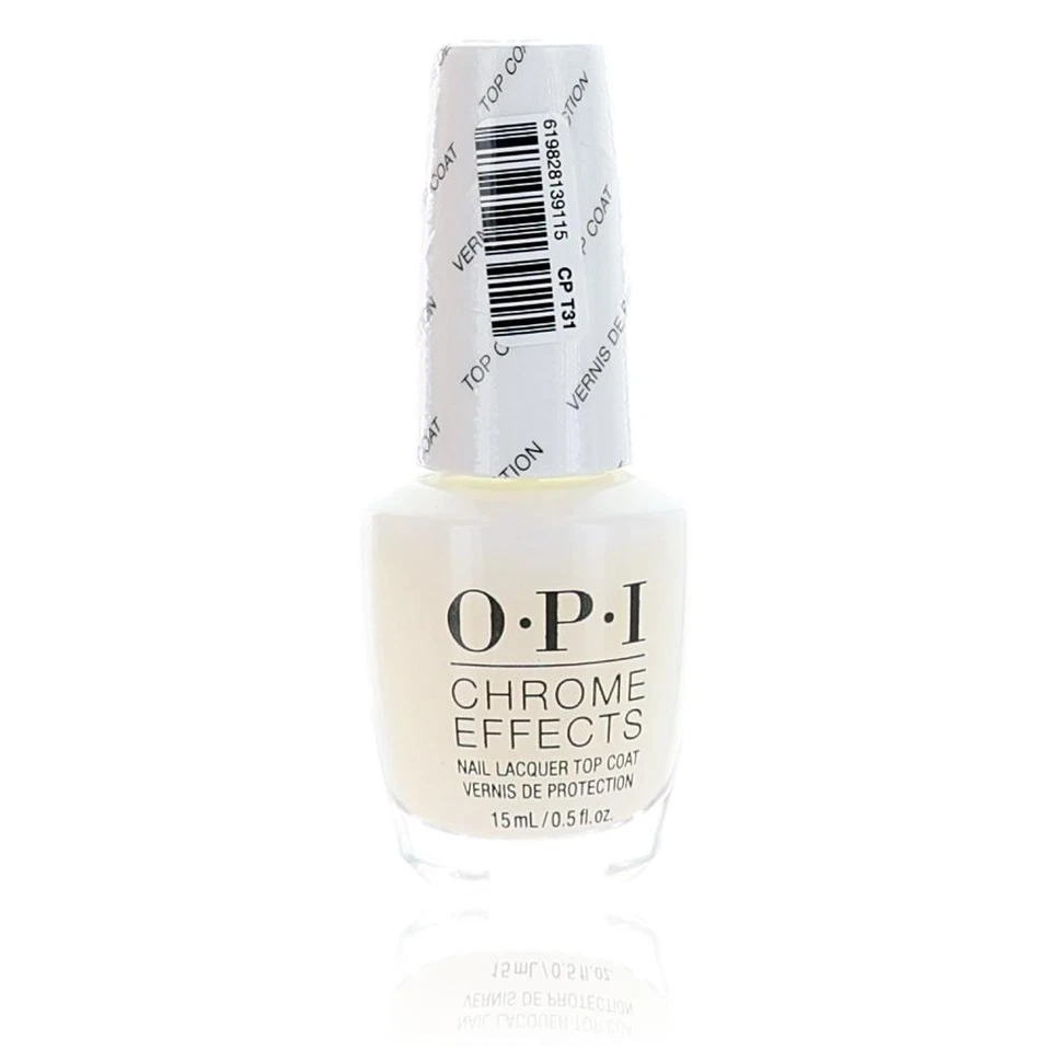 2 Pcs OPI Chrome Effects Nail Lacquer Top Coat CP T31 -