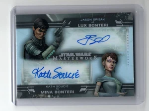 Star Wars Masterwork 2020 DUAL Auto DA-SS Jason Spisak & Kath Soucie #21/50 - Picture 1 of 4