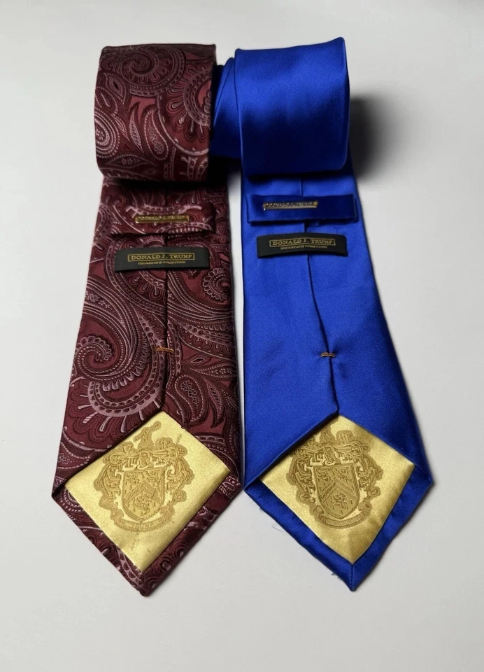 2 - Donald J Trump подпись коллекции синий и красный дизайн шелковые галстуки мужские - Изображение 1 из 4