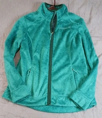 Free Country Full Zip Fleece Fuzzy Mock Neck Zip Pockets Teal Size Medium  - Image 1 of 4