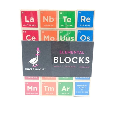 UNCLE GOOSE Elemental Periodic Table Wooden Blocks Science Toy STEM - Image 1 of 4