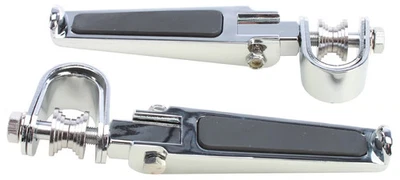 Emgo Designer Highway Footpeg Set with Clamp Set - Black Rubber Motorcycle - Image 1 of 4