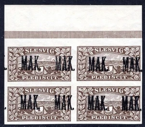 SCHLESWIG 1920 11P2 ** MNH FLAWLESS BLOCK OF FOUR (M6710 - Picture 1 of 2