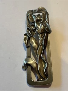 Vintage Iris Flower Pewter Brooch Pin Signed Canada - Picture 1 of 6