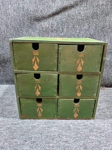 Vintage Mini Wooden Chest of 6 Drawers - Picture 1 of 16