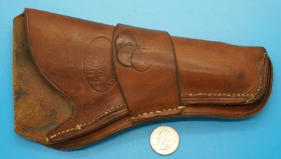 FUNDA DE CUERO L. HUBER LUBBOCK, TEXAS COLT SINGLE ACTION SAA 4 3/4" - VINTAGE Foto 1 de 4