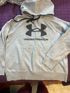 Boy's Gray Under Armour Hoodie Sweatshirt Size L - Picture 1 of 3