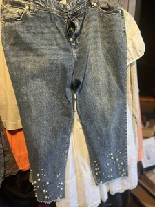 EST 1946 Denim Strass & Perlen Capri Jeans Gr. 16 P - Bild 1 von 7